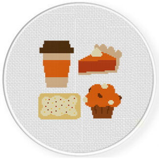 Fall Snacks Cross Stitch Pattern