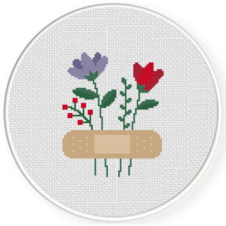 Band Aid Florals Cross Stitch Pattern