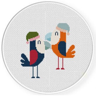 Chilly Parrot Friends Cross Stitch Pattern