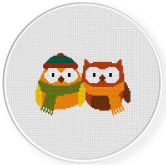 Cozy Owl Friends Cross Stitch Pattern