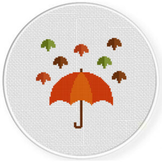 Fall Leaf Rain Cross Stitch Pattern