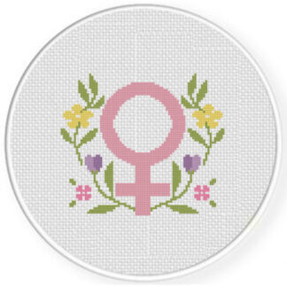 Female Flower Power Cross Stitch Pattern