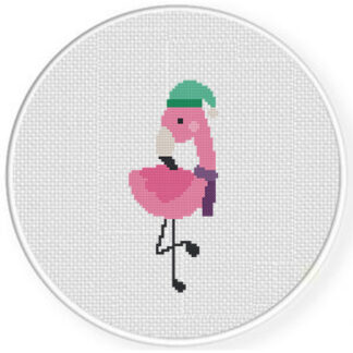 Winter Flamingo Cross Stitch Pattern