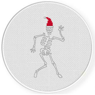Holiday Party Skeleton Cross Stitch Pattern