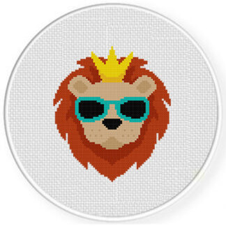 Party Animal Lion Cross Stitch Pattern