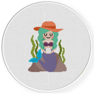 Mermaid with Pearl Cross Stitch Pattern
