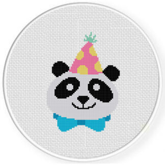 Party Animal Panda Cross Stitch Pattern