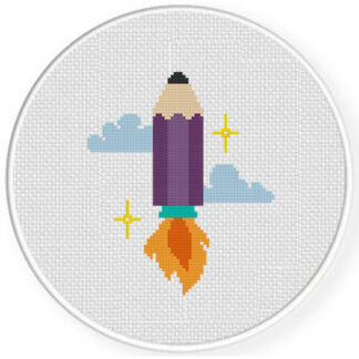 Pencil Rocket Cross Stitch Pattern