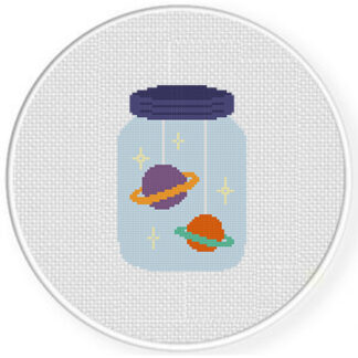 Planets in a Jar Cross Stitch Pattern