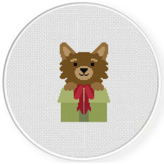 Puppy Surprise Gift Cross Stitch Pattern