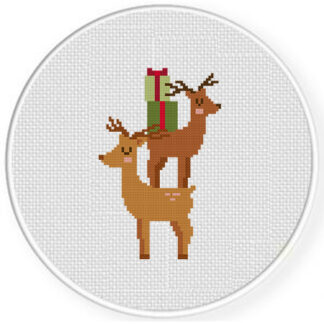 Reindeer Stack Cross Stitch Pattern