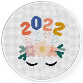 2022 Floral Crown Cross Stitch Pattern