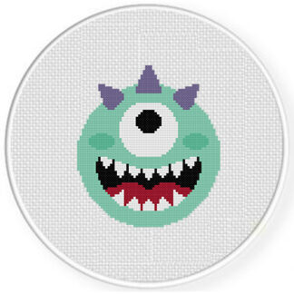 Cute Monster Face Cross Stitch Pattern