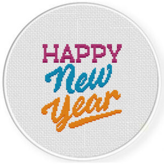 Happy New Year Greetings Cross Stitch Pattern