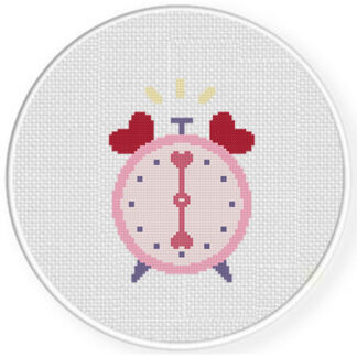 Love Alarm Clock Cross Stitch Pattern