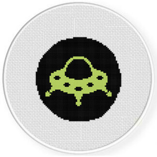 Neon UFO Cross Stitch Pattern