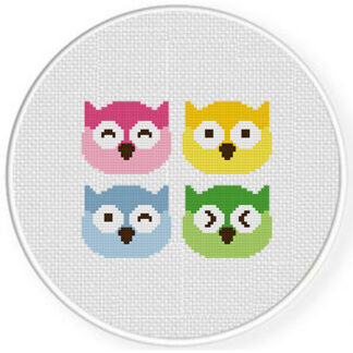 Owl Heads Cross Stitch Pattern