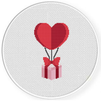 Parachute Valentine Gift Cross Stitch Pattern