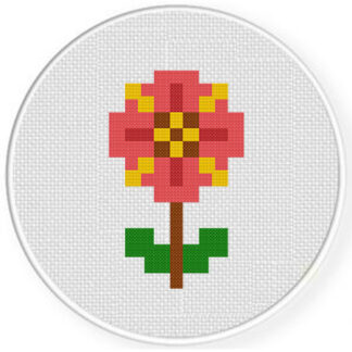 Pixel Flower Cross Stitch Pattern