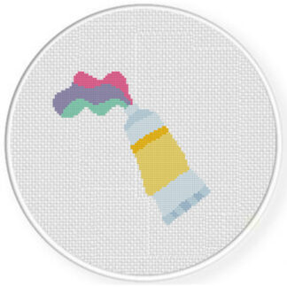 Rainbow Paint Tube Cross Stitch Pattern
