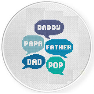 Ways to Say Dad Cross Stitch Pattern