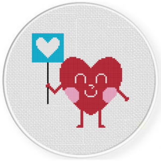 Heart with Heart Sign Cross Stitch Pattern