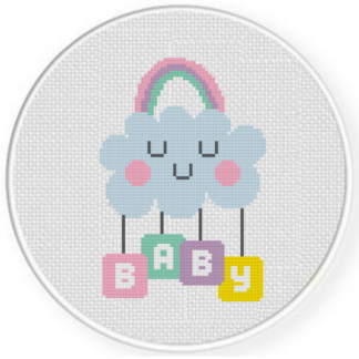 Baby Rainbow Cloud Cross Stitch Pattern