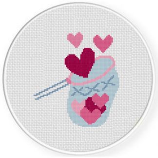 Net Catching Hearts Cross Stitch Pattern