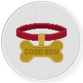 Good Boy Collar Cross Stitch Pattern