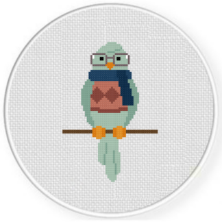 Hipster Bird Cross Stitch Pattern