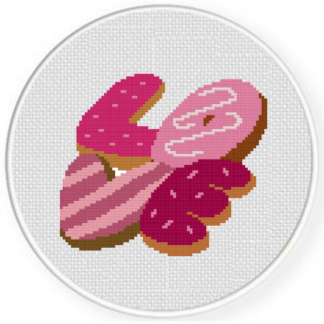 L-O-V-E Donuts Cross Stitch Pattern