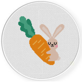 Carrot Hugger Bunny Cross Stitch Pattern
