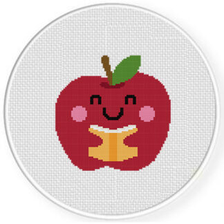 Apple Reading Book Cross Stitch Pattern