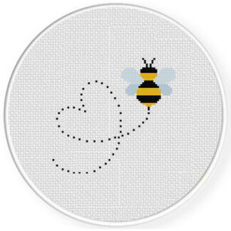 Bee Line Heart Cross Stitch Pattern