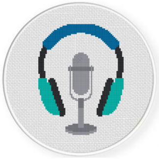 Mic and Headset Cross Stitch Pattern