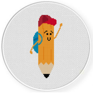 Backpack Pencil Cross Stitch Pattern
