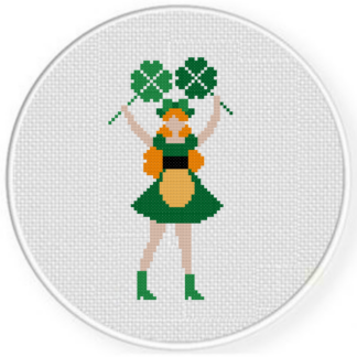 Shamrock Lady Cross Stitch Pattern