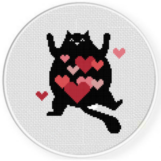 Hearty Cat Belly Cross Stitch Pattern