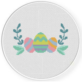 Easter Eggs Laurel Cross Stitch Pattern