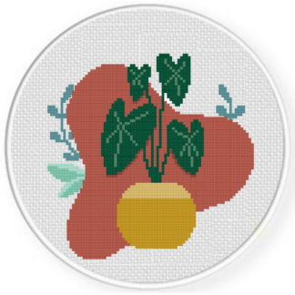 Monstera Plant Deco Cross Stitch Pattern