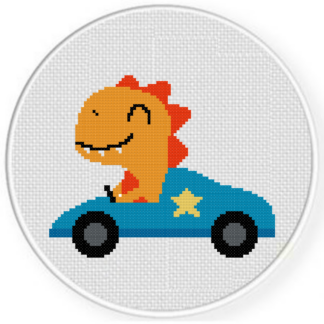 T-Rex Racer Cross Stitch Pattern