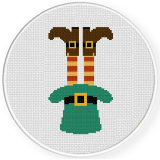 Upside Down Leprechaun in Hat Cross Stitch Pattern