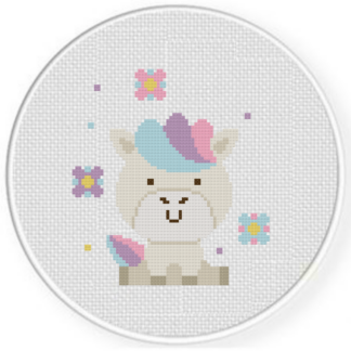 Spring Unicorn Cross Stitch Pattern