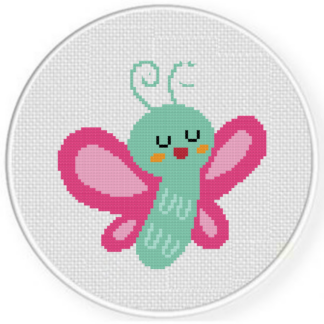 Kawaii Butterfly Cross Stitch Pattern