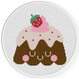 Strawberry Bundt Cake Cross Stitch Pattern