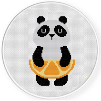 Orange Skirt Panda Cross Stitch Pattern