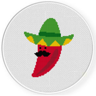 Senior Jalapeño Cross Stitch Pattern