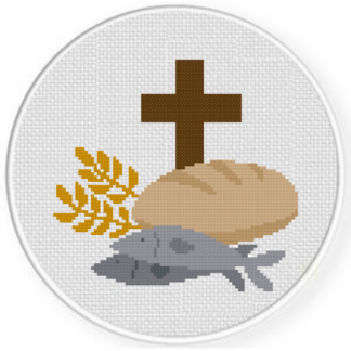 Bread and Fish Cross Stitch Pattern
