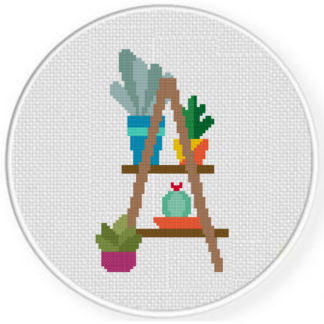 Plant Shelf Cross Stitch Pattern