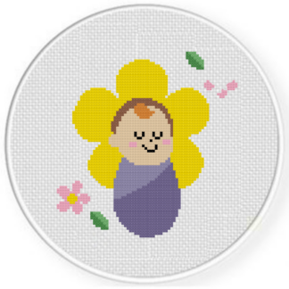 Floral Spring Baby Cross Stitch Pattern